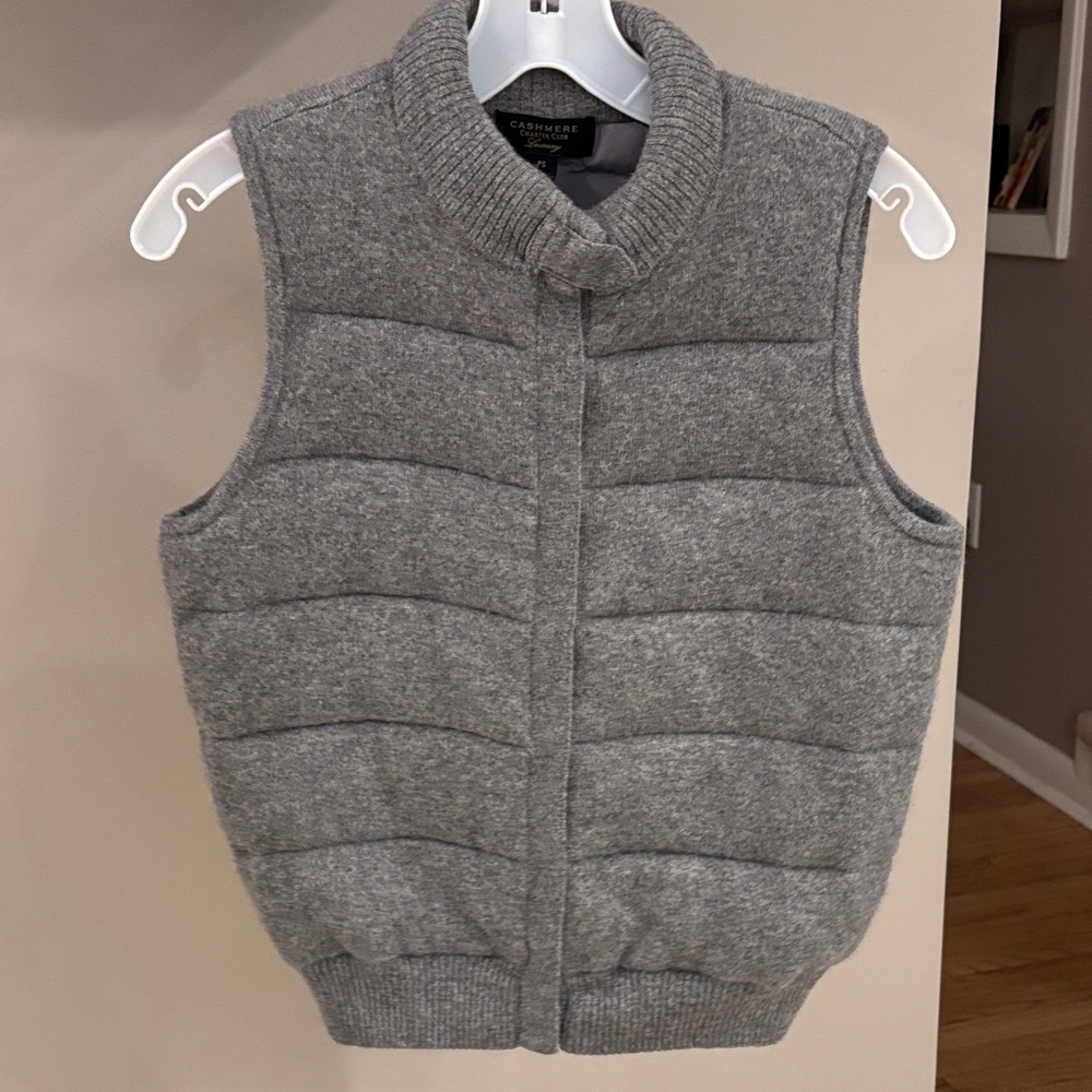 Charter Club Luxury Gray 100% Cashmere Puffer Vest PS | Petite Small Quilted